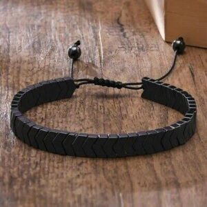 Bracelet Men, Hematite Arrows Bracelets, Adjustable Stackable Braslet, Greek Health Stone Bracelet, Minimalist Jewelry