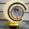 Led Crystal Heart Shaped Rotating Photo Frame Lamp