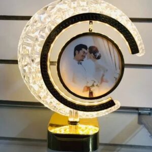 Led Crystal Heart Shaped Rotating Photo Frame Lamp