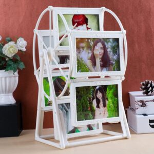 Golden peacock set of 12 white rotating wheel Photo frame jhula