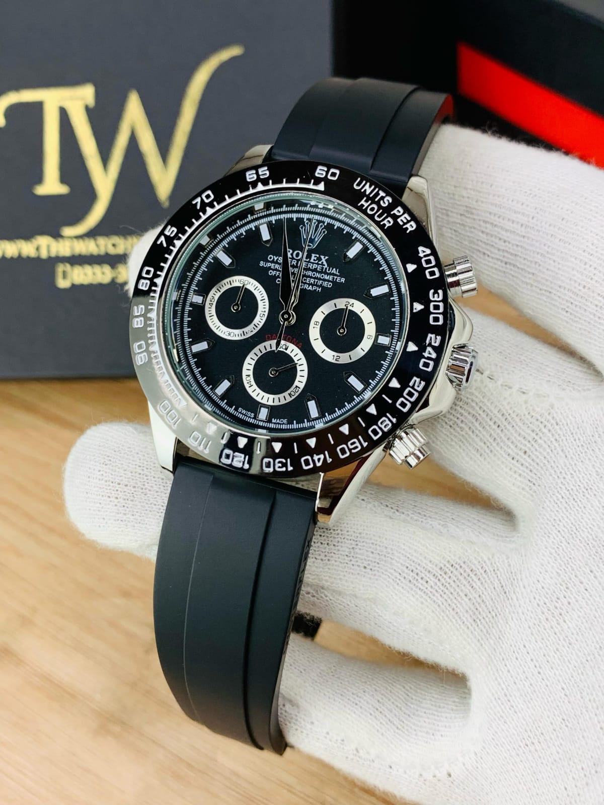 Rolex Daytona Strap (Silver Black)